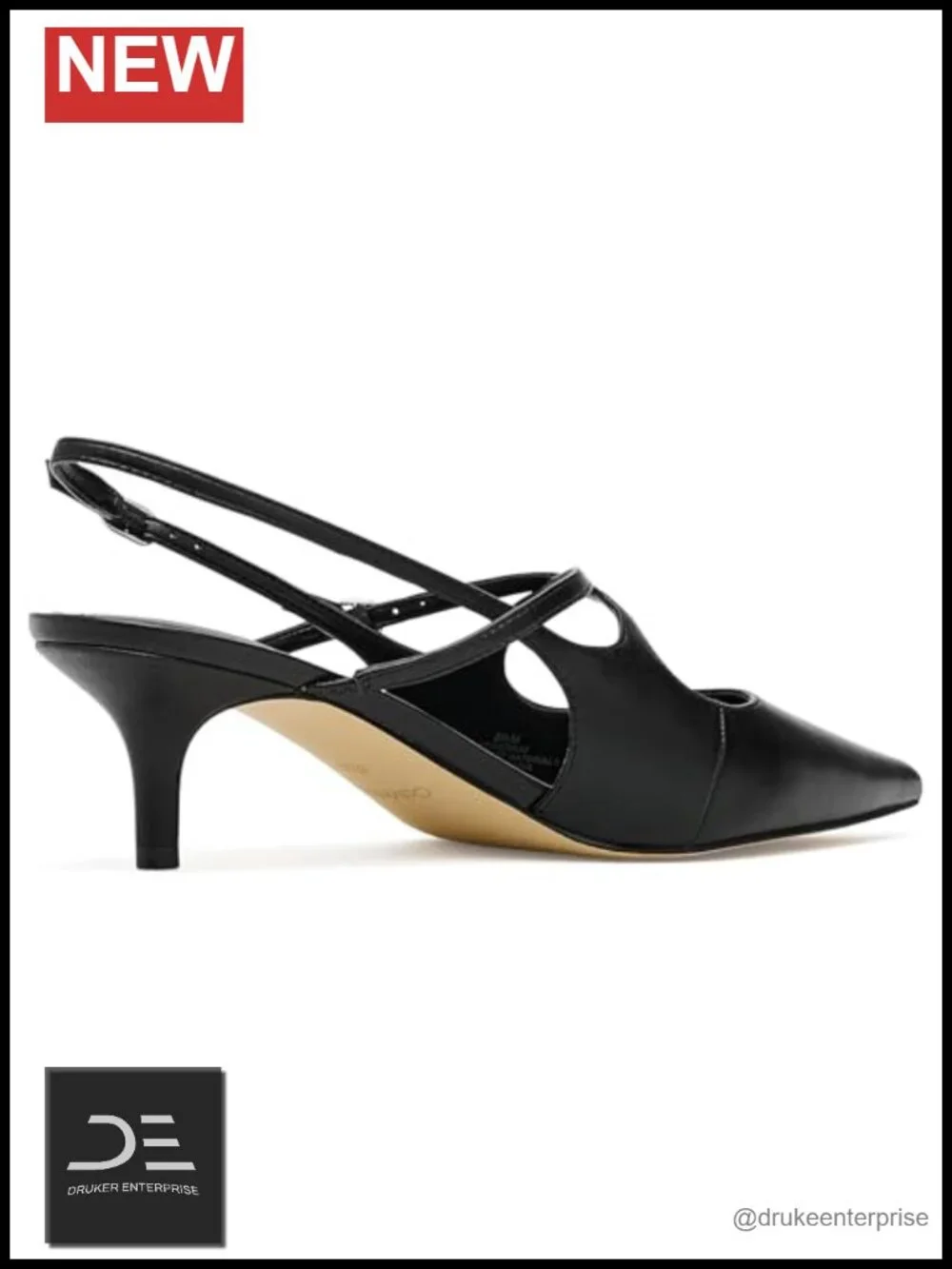 Faux Leather Pointed Toe Kitten Heel Dress Pumps with Ankle Strap